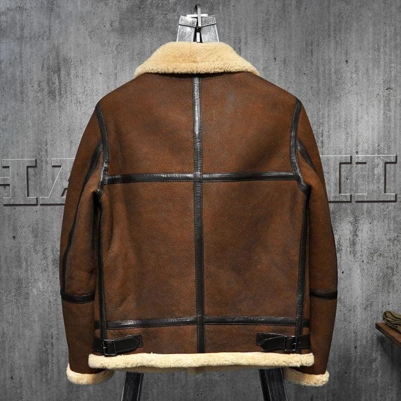 Men's B3 Shearling Dark Brown Leather Jacket - Classic Style