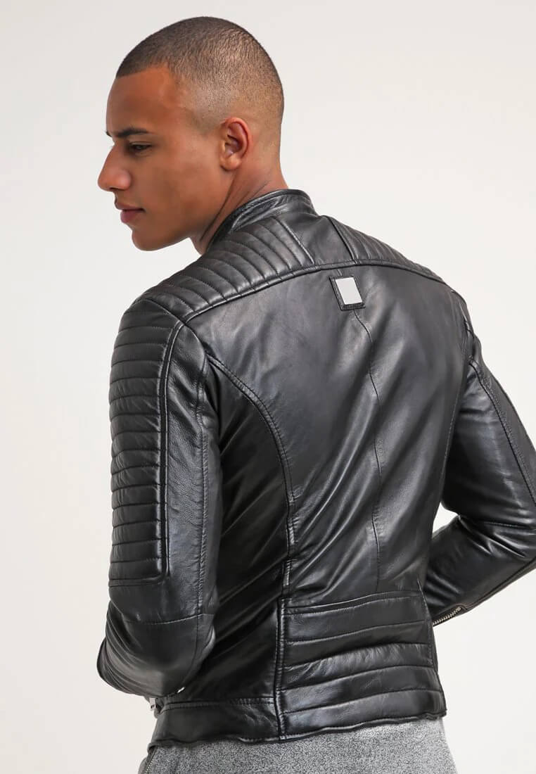 Men's Black Quilted Leather Biker Jacket Glory Store Australia