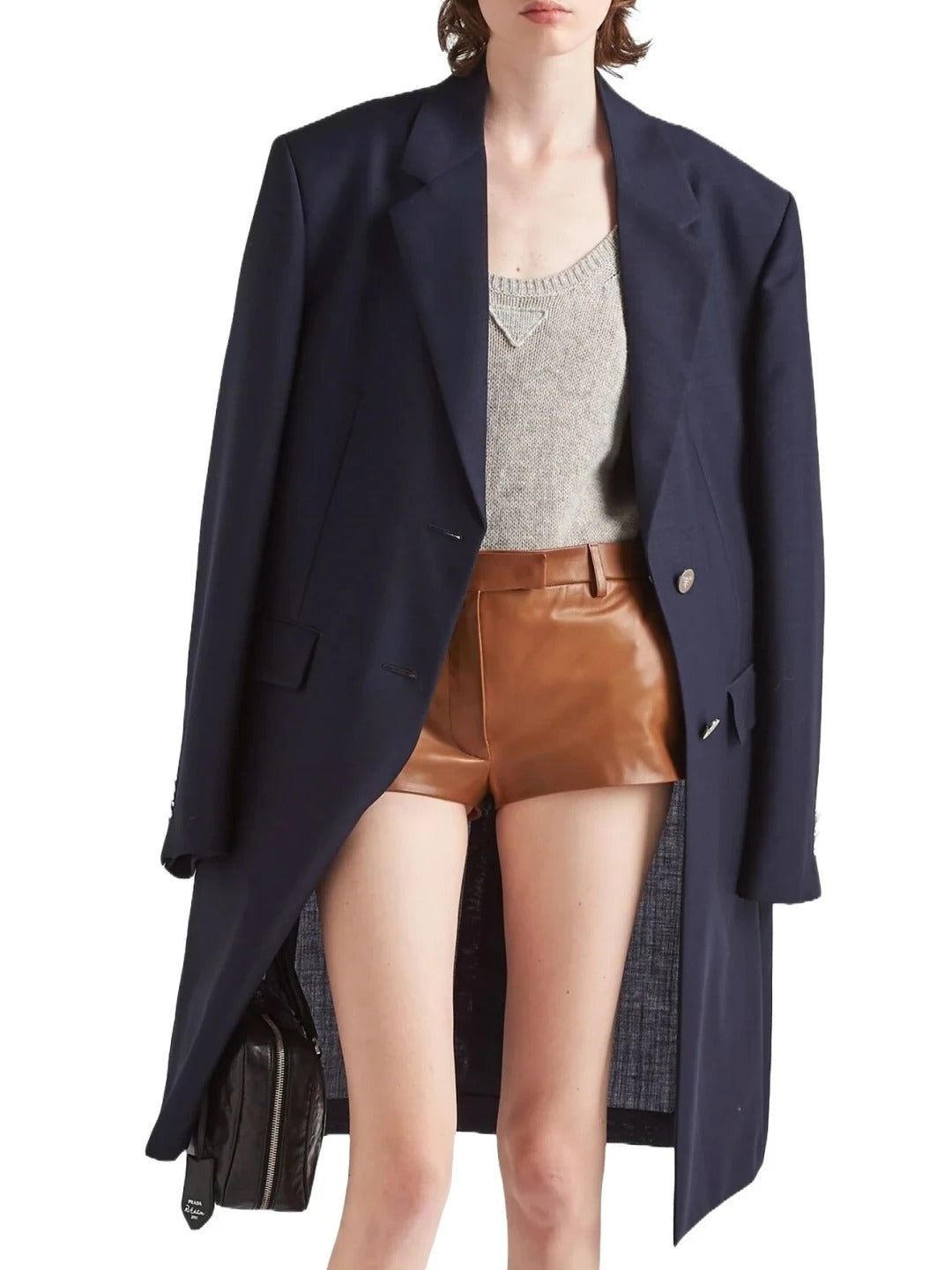 Women's Tan Leather Shorts with Four Pockets – Utility Chic Style