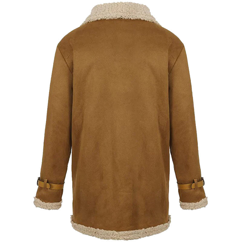 Men's Brown Warm Winter Sheepskin Teddy Coat