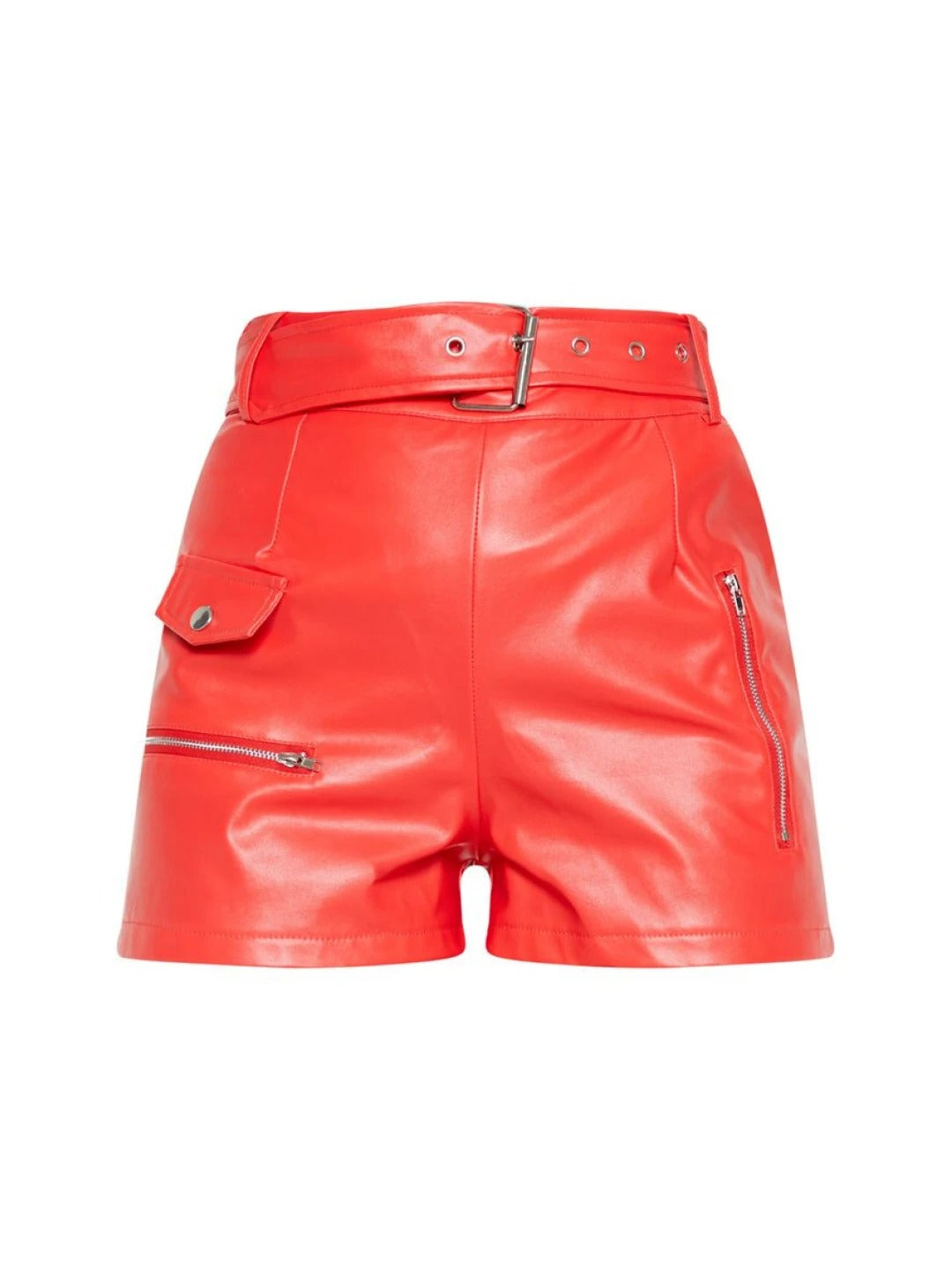 Women's Genuine Orange Leather Biker Shorts – Hot Fashion Fit