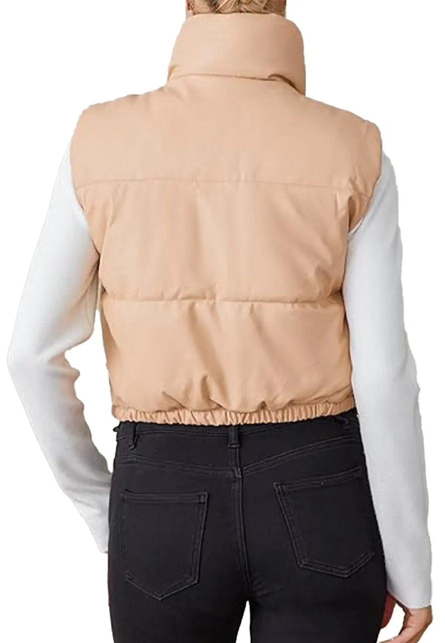 Women's Peach Leather Crayola Vest