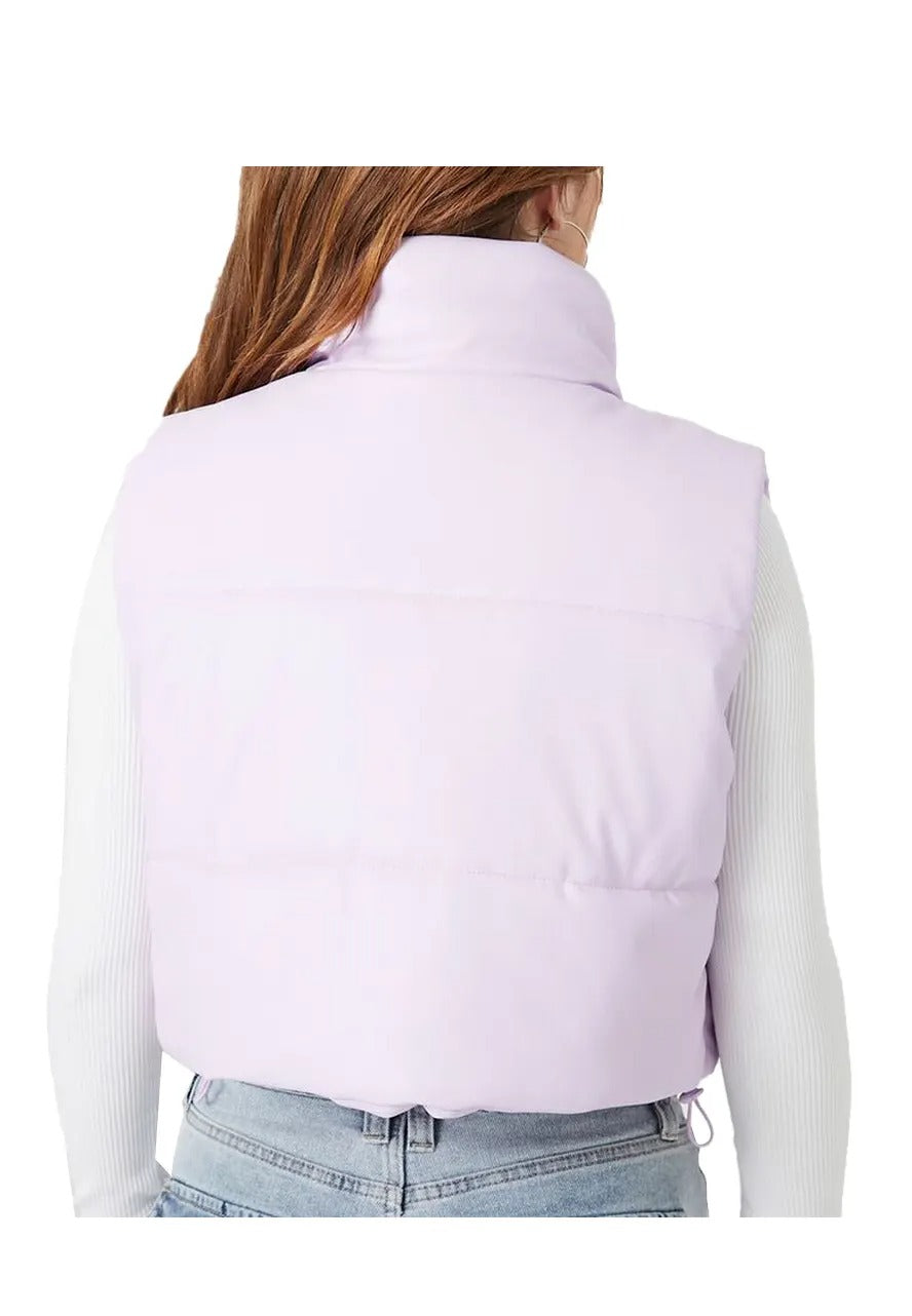 Women's Cropped Lilac Genuine Leather Vest