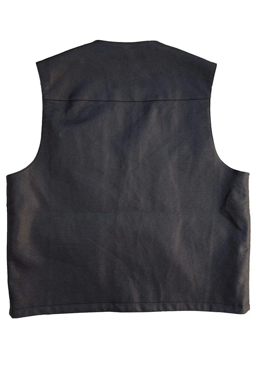 Women's Premium Black Leather Vest