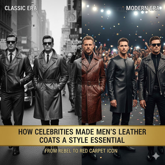 How Celebrities Made Men’s Leather Coats a Style Essential