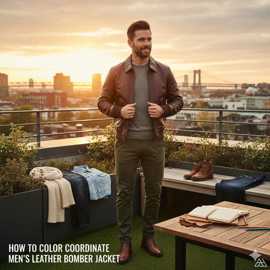 How to Color Coordinate a Men’s Leather Bomber Jacket