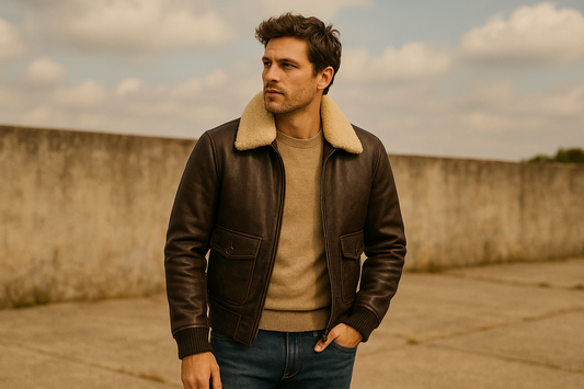 How to Style a Men’s Sheepskin Leather Bomber Jacket Year-Round