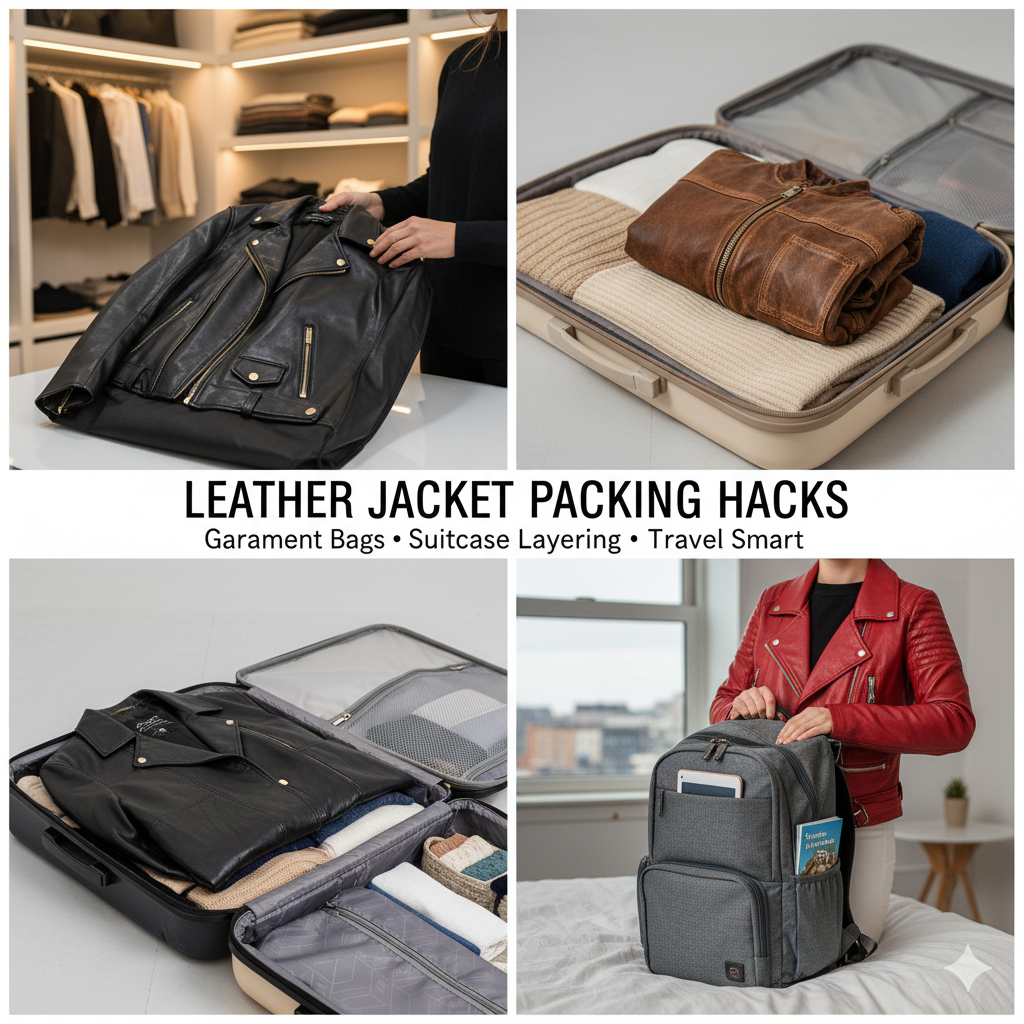 Leather Jacket Packing Hacks: From Garment Bags to Suitcase Layering