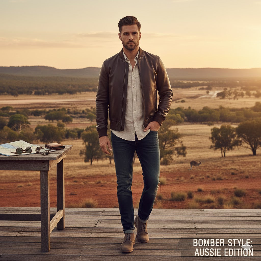 Men’s Leather Bomber Jacket Style Guide for Modern Australian Men