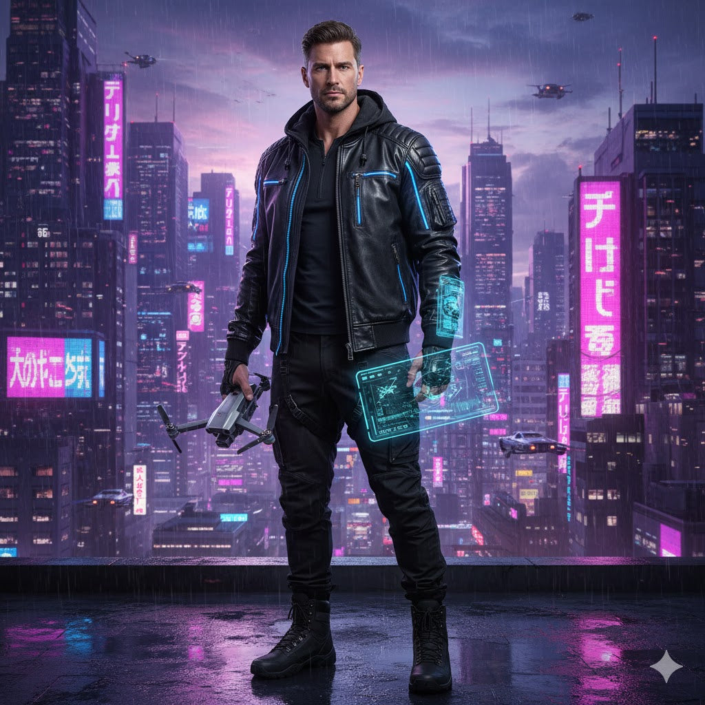 Men’s Leather Bomber Jackets: Techwear Meets Functionality