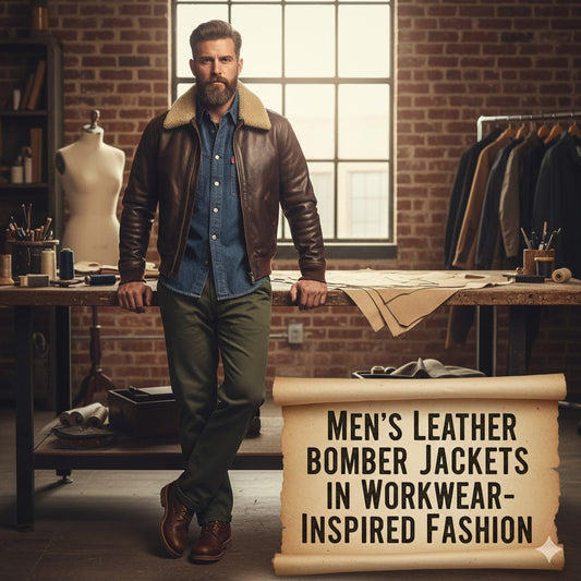 Men’s Leather Bomber Jackets in Workwear-Inspired Fashion