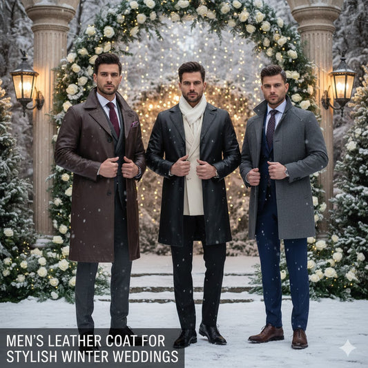 Men’s Leather Coat for Stylish Winter Weddings