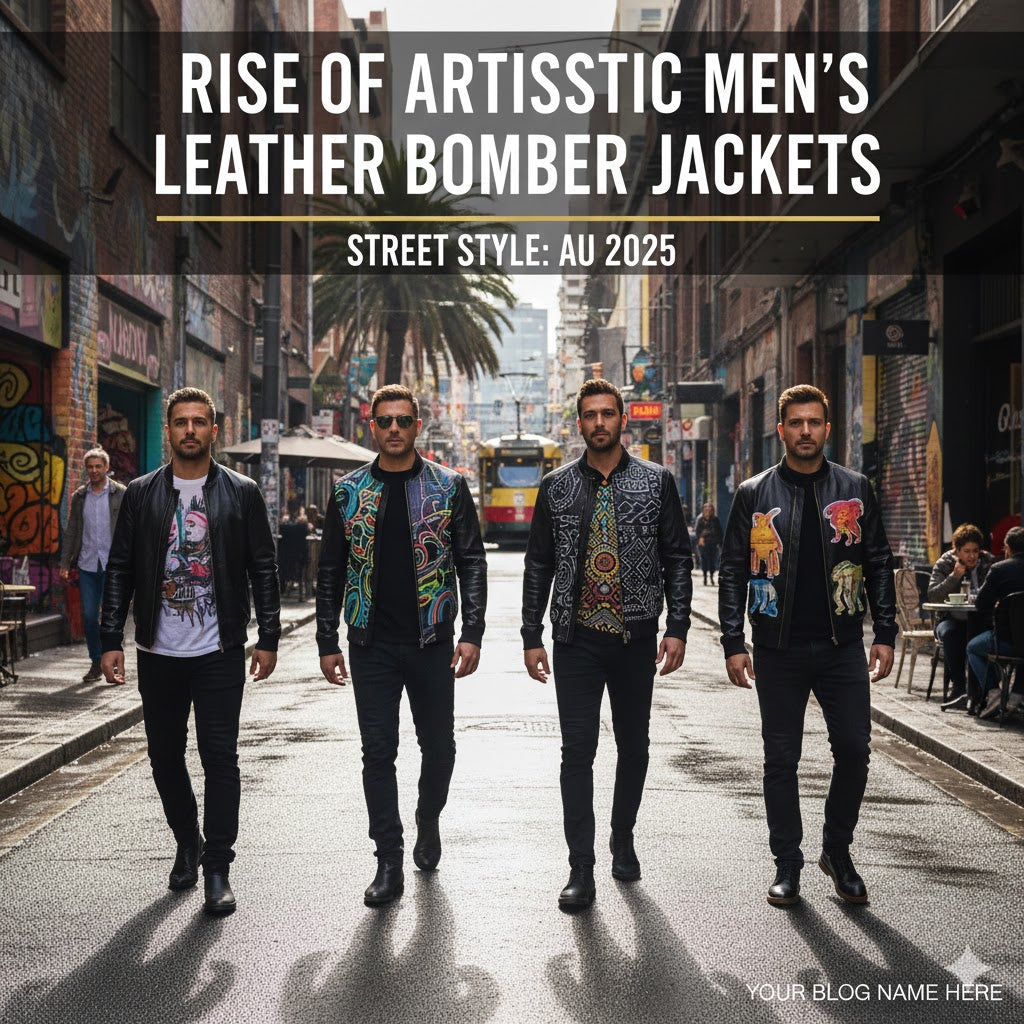 Rise of Artistic Men’s Leather Bomber Jackets in Street Style: AU 2025