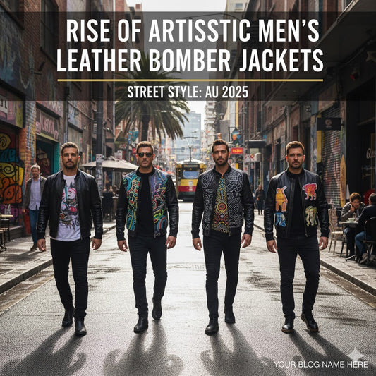 Rise of Artistic Men’s Leather Bomber Jackets in Street Style: AU 2025