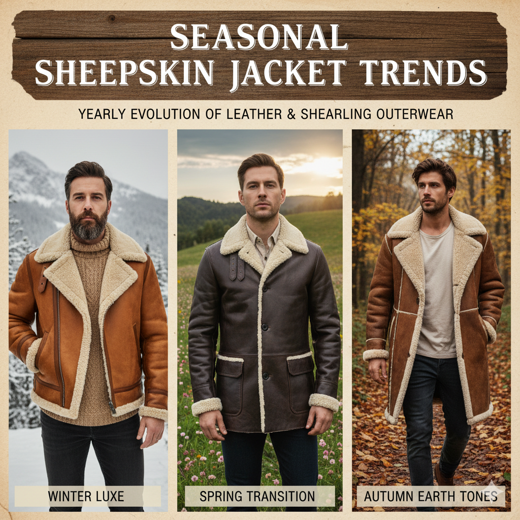 Seasonal Sheepskin Jacket Trends: Yearly Evolution of Leather & Shearling Outerwear