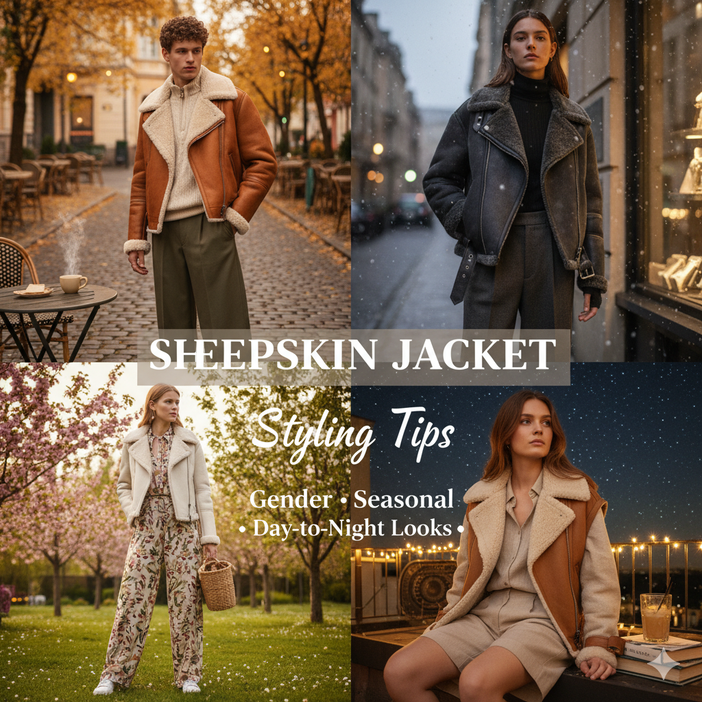 Sheepskin Jacket Styling Tips: Gender-Neutral, Seasonal, and Day-to-Night Looks