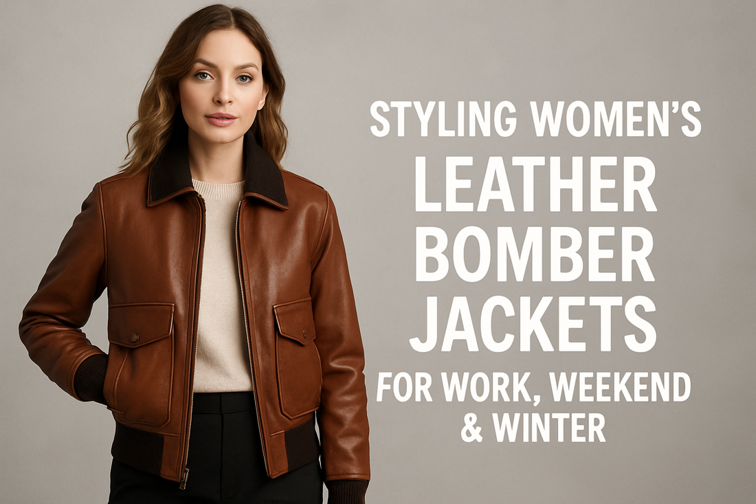 Styling Women’s Leather Bomber Jackets for Work, Weekend & Winter