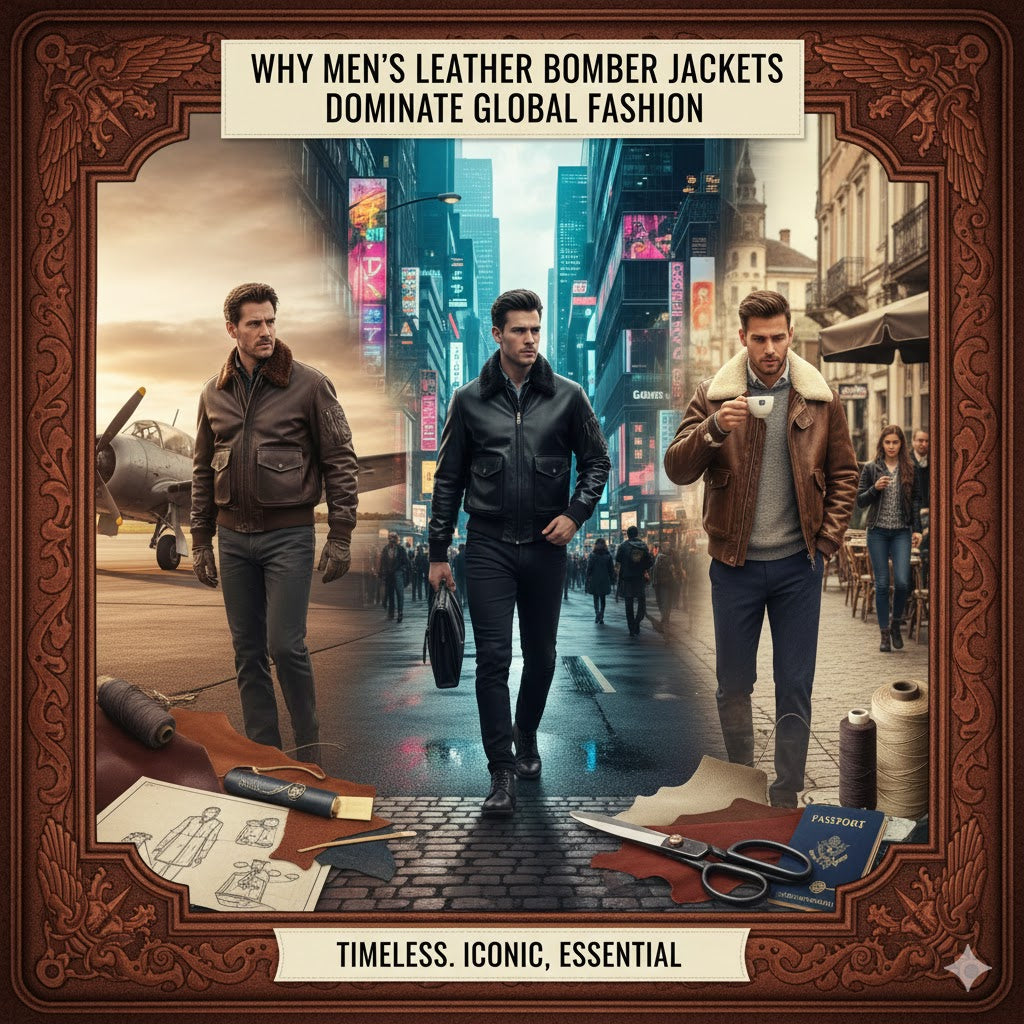 Why Men’s Leather Bomber Jackets Dominate Global Fashion