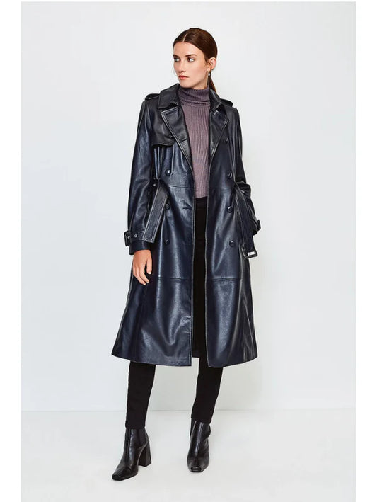 What Are Features Of Women's Leather Trench Coat?