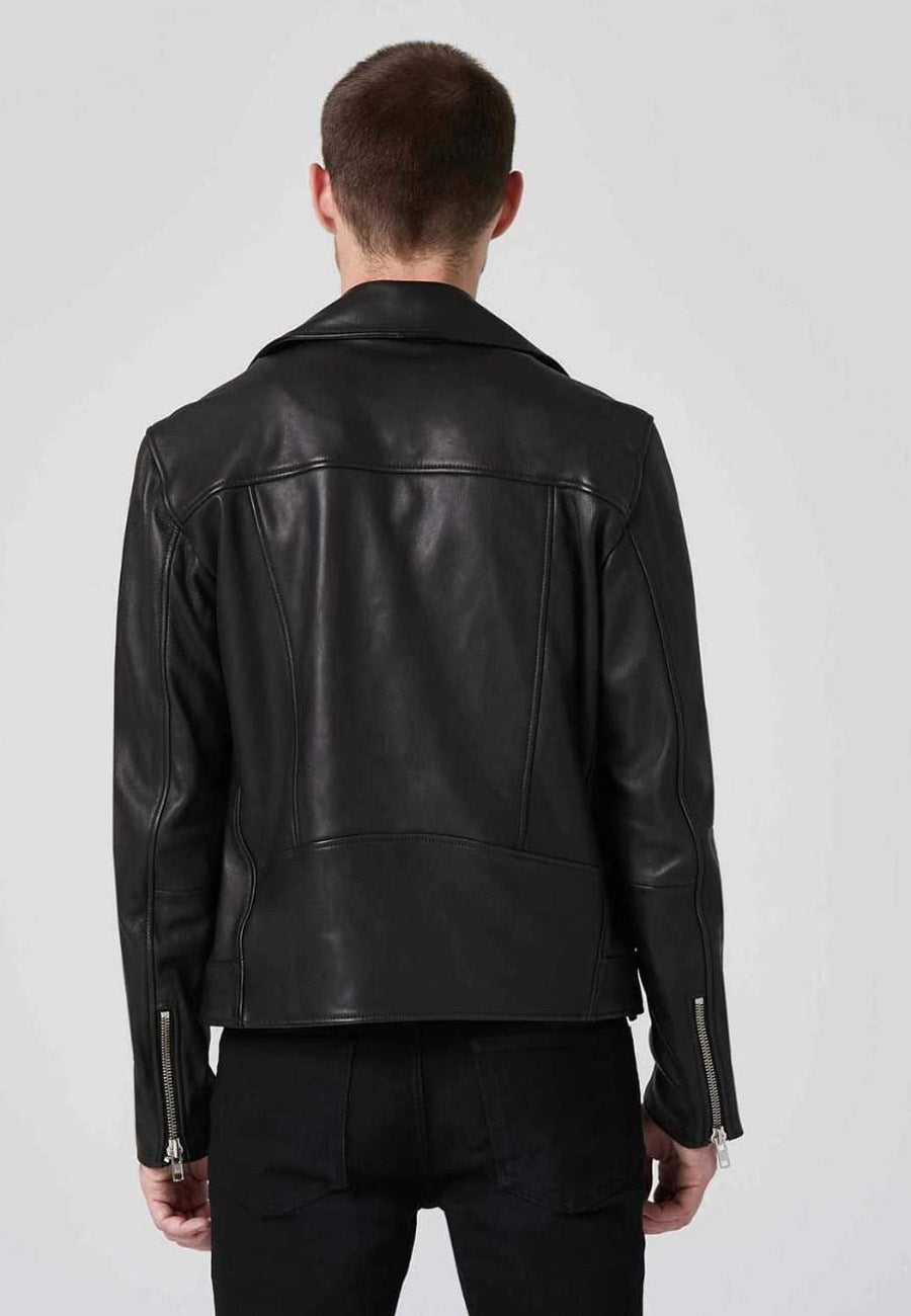 Men’s Black Genuine Leather Biker Jacket