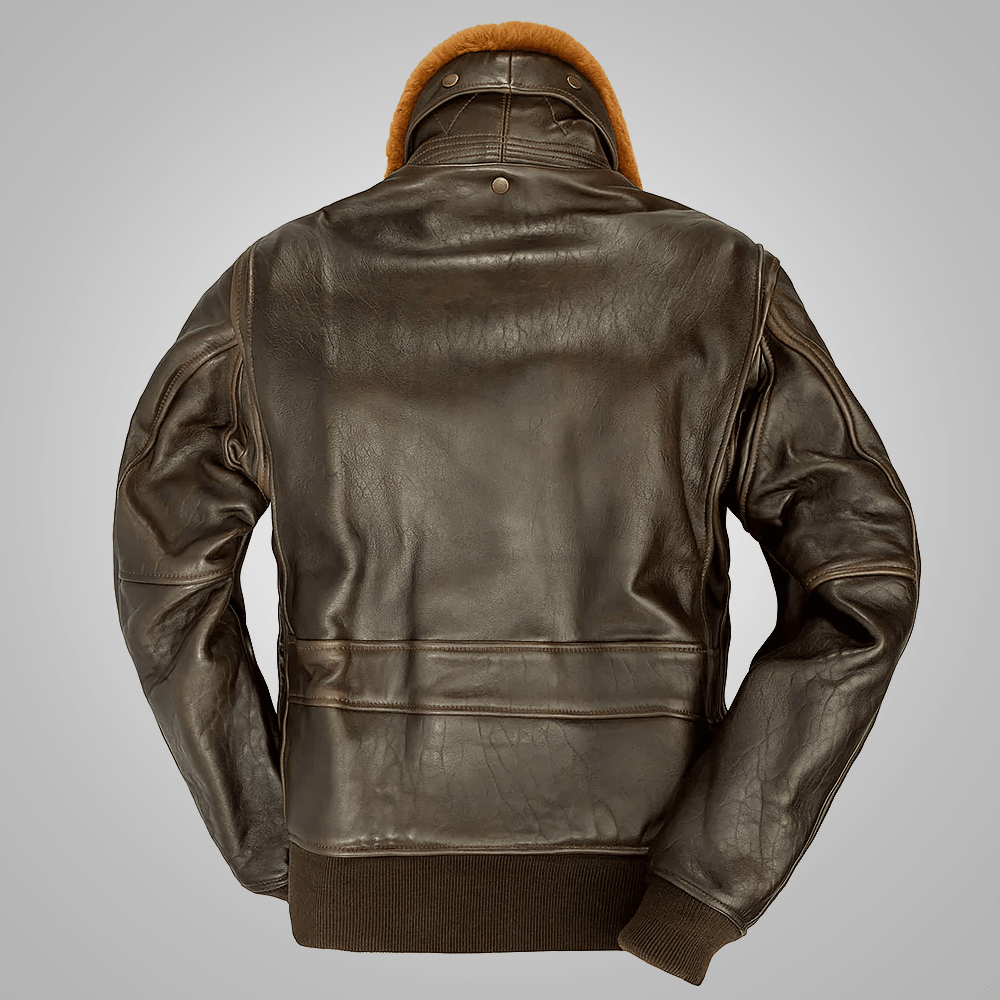 Men's Brown Lambskin G-1 Flight Leather Jacket