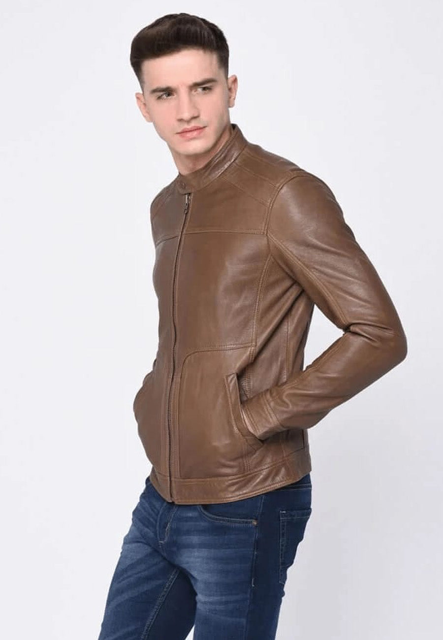 Men’s Brown Sheepskin Leather Jacket