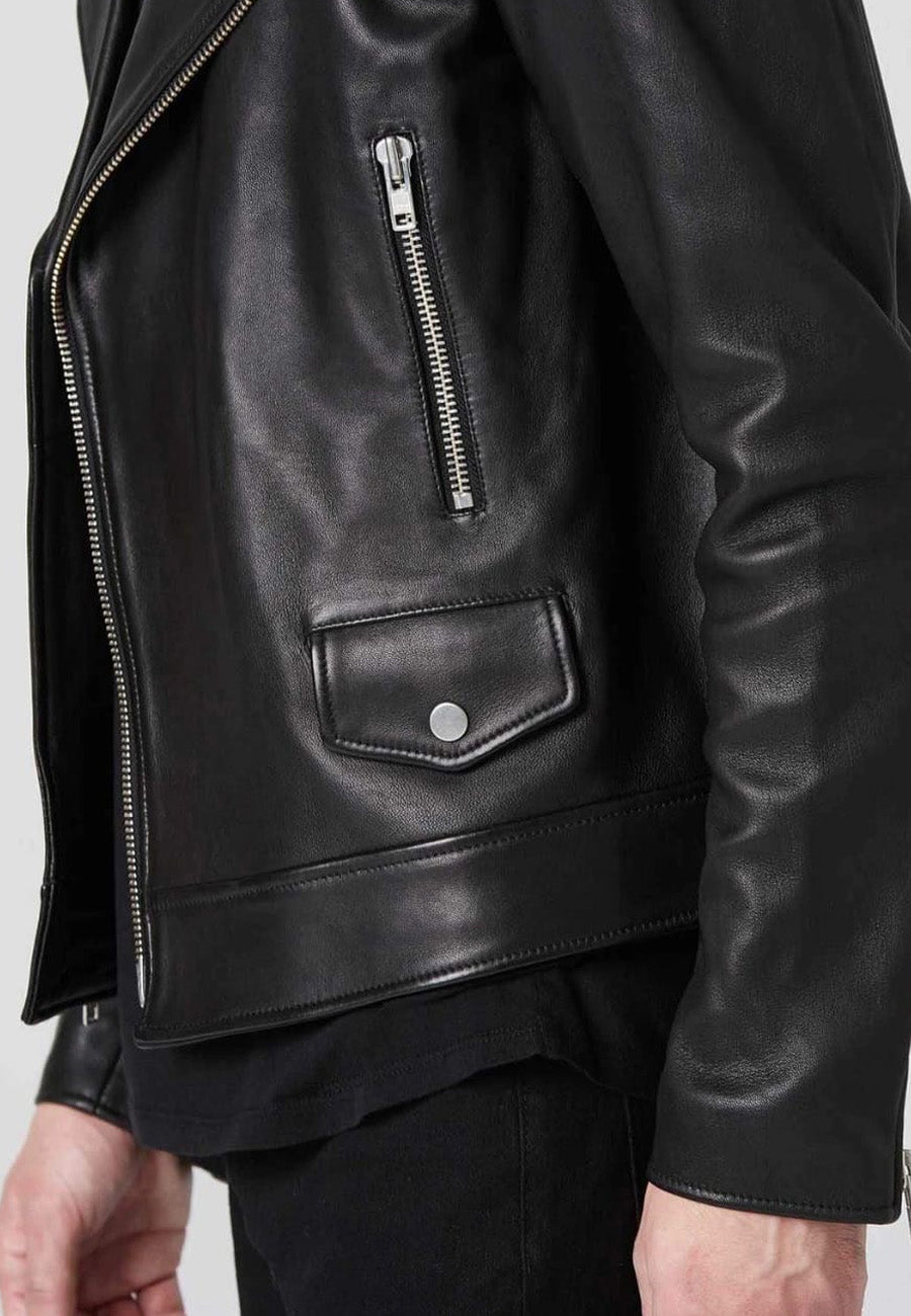 Men’s Black Genuine Leather Biker Jacket
