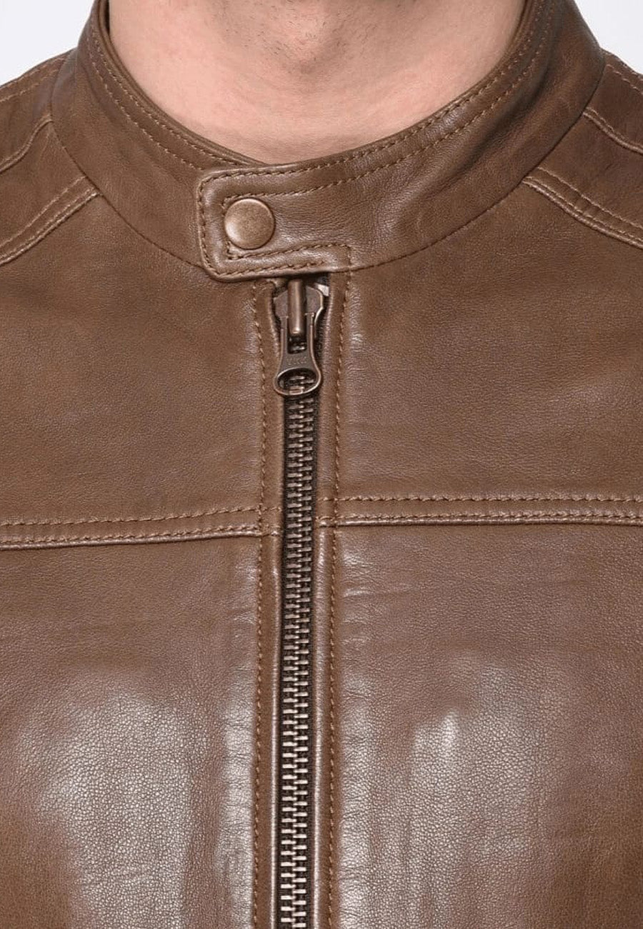 Men’s Brown Sheepskin Leather Jacket