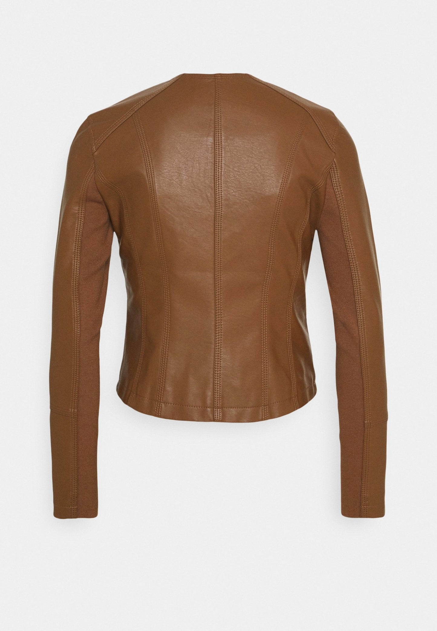 Women's Tan Brown Leather Biker Jacket