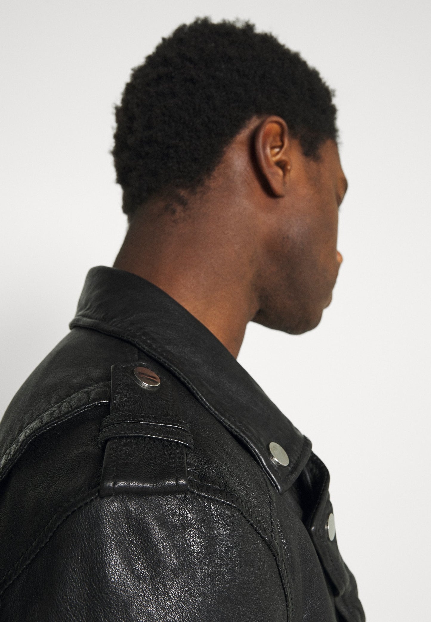 Men’s Black Leather Distressed Biker Jacket