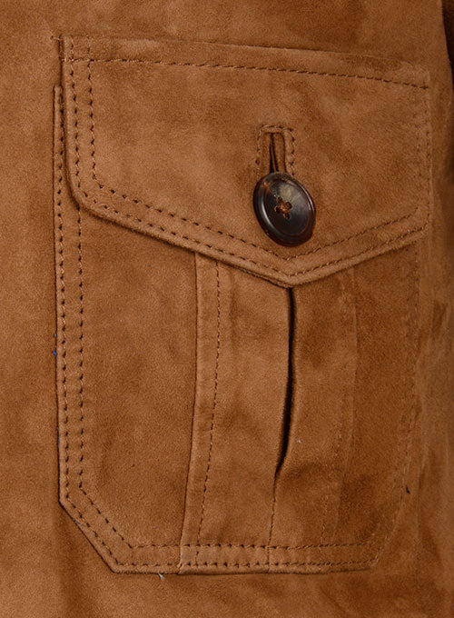 Men’s Tan Brown Suede Leather Blazer