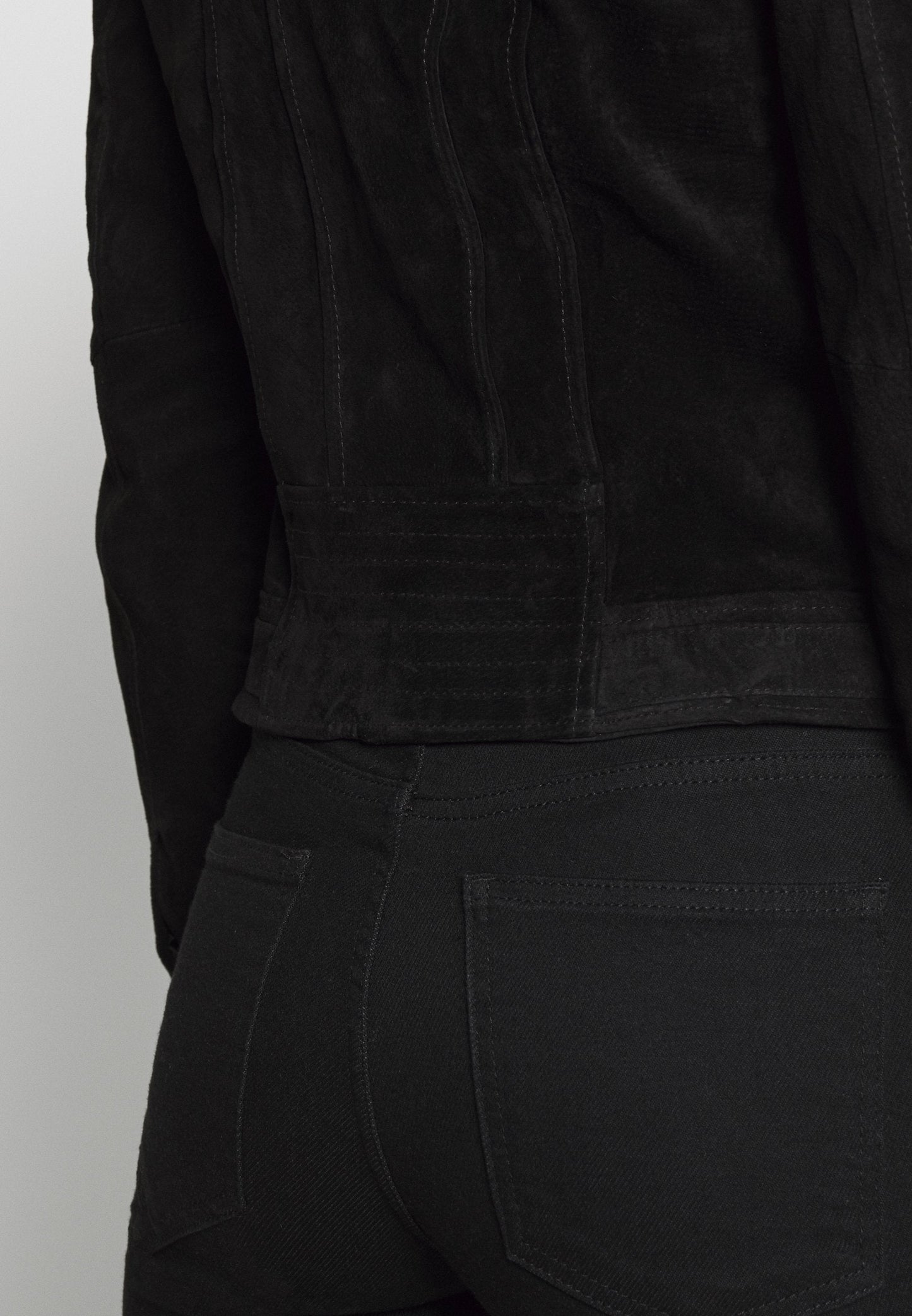 Women's Black Suede Leather Biker Jacket