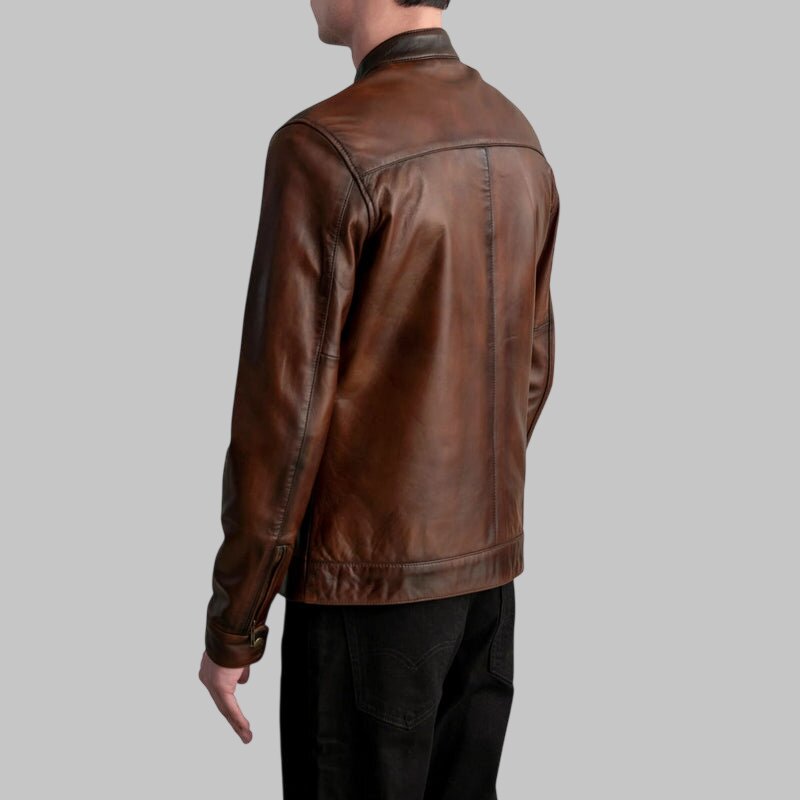 Men's Vintage Distressed Brown Real Leather Jacket
