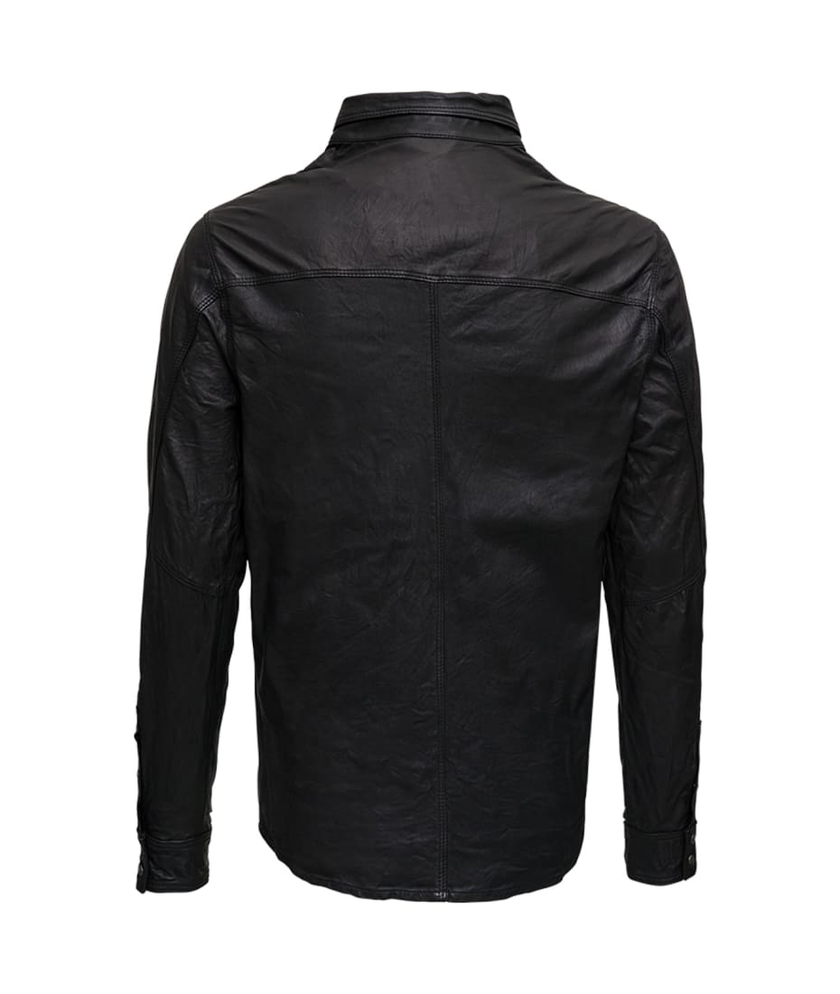 Men's Black Classic Leather Shirt