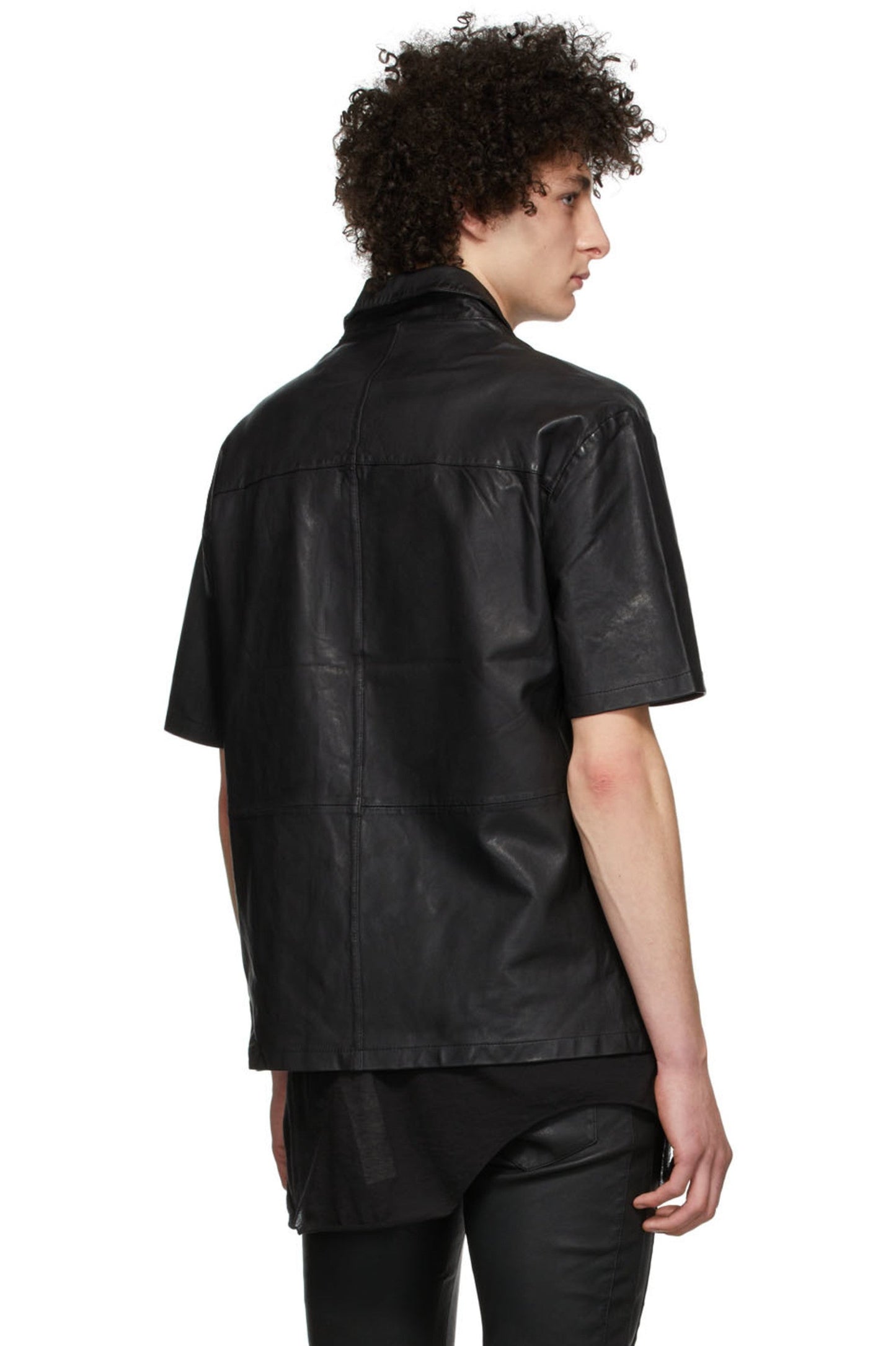 Men’s Trendy Black Leather Shirt