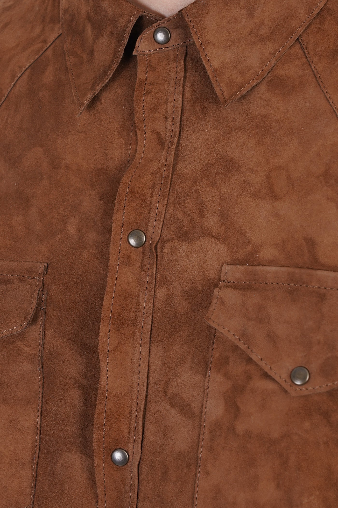 Men’s Tan Brown Suede Leather Shirt
