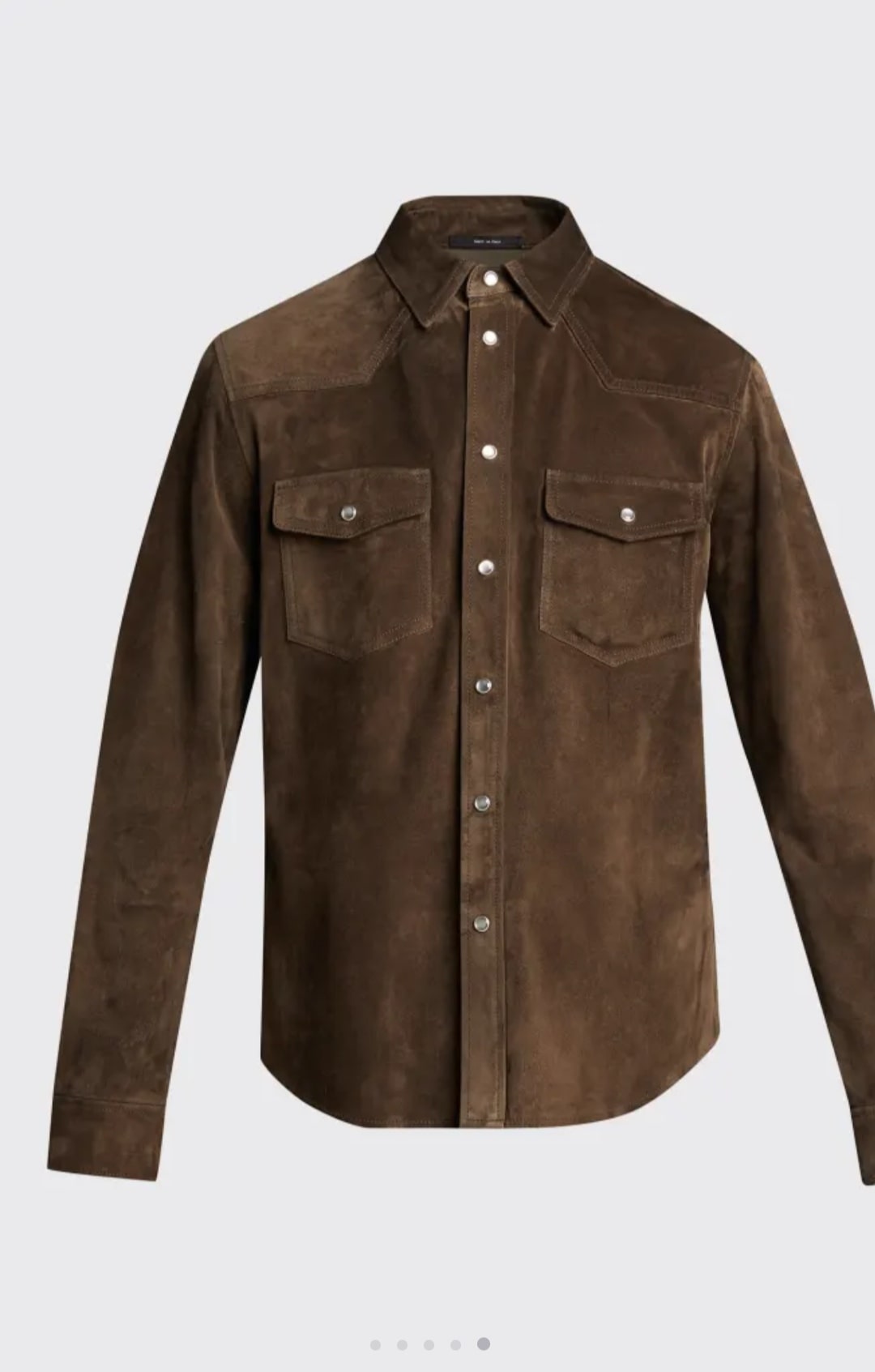 Men’s Classic Chocolate Brown Suede Leather Shirt