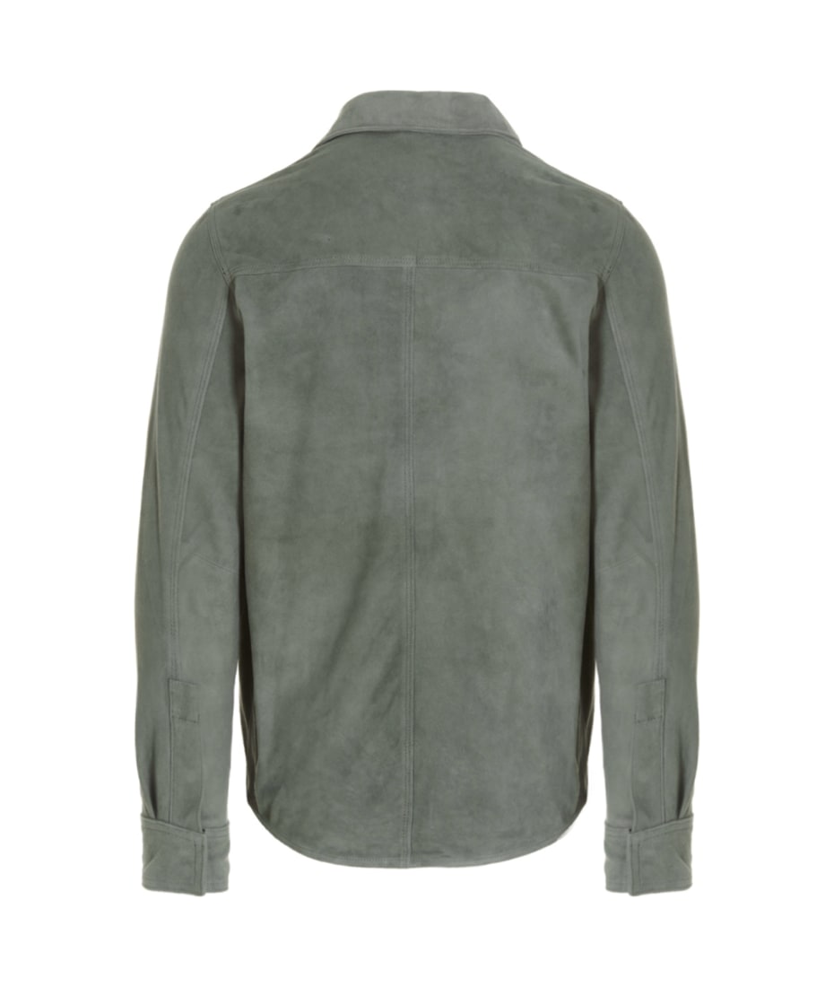Men's Dusty Gray Suede Classic Leather Shirt