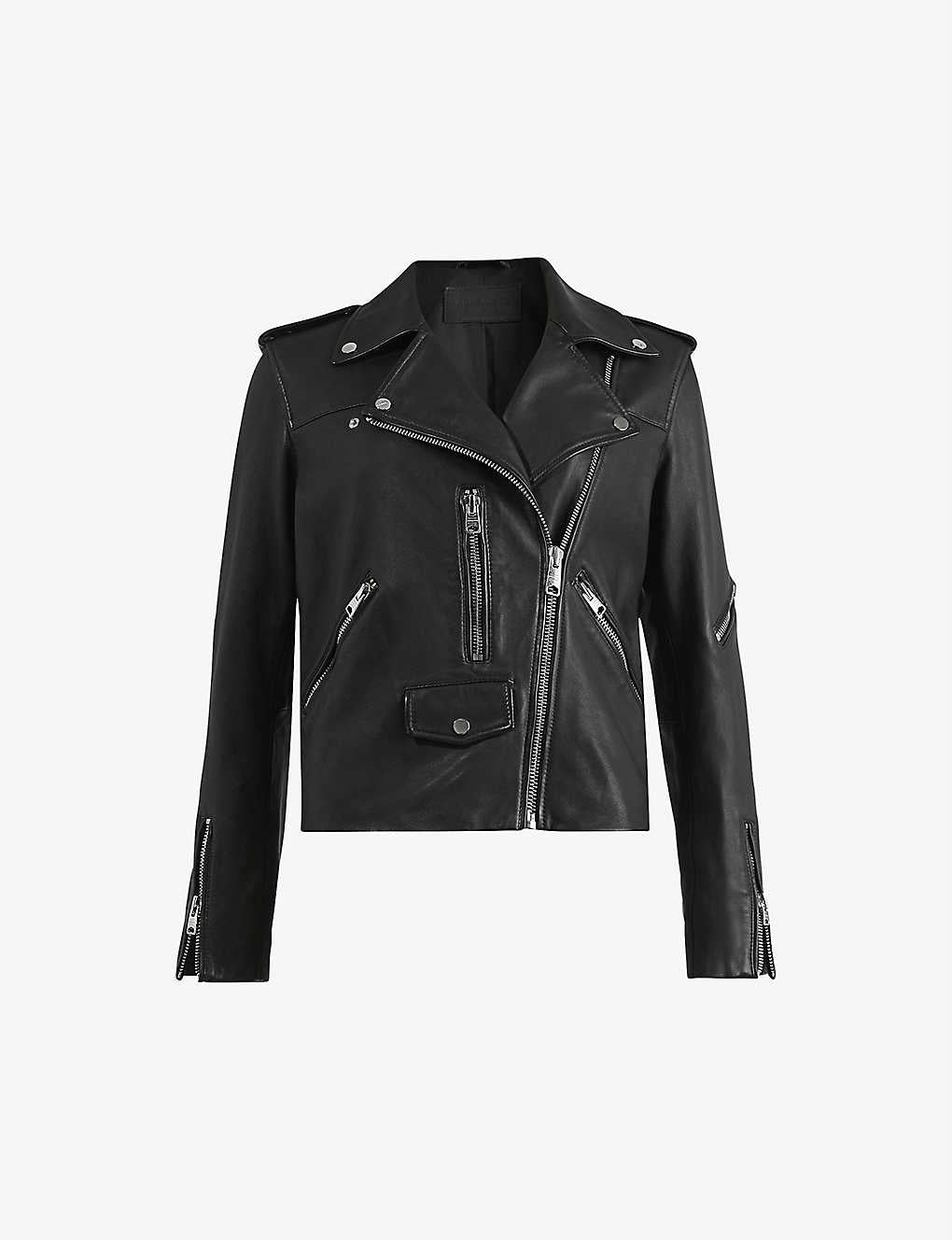 Women’s Black Leather Biker Jacket