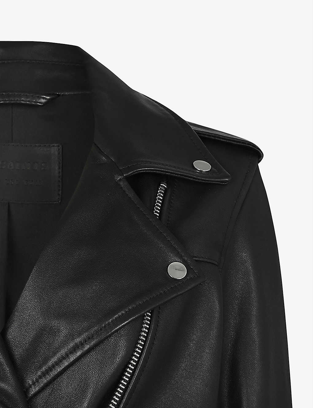 Women’s Black Leather Biker Jacket