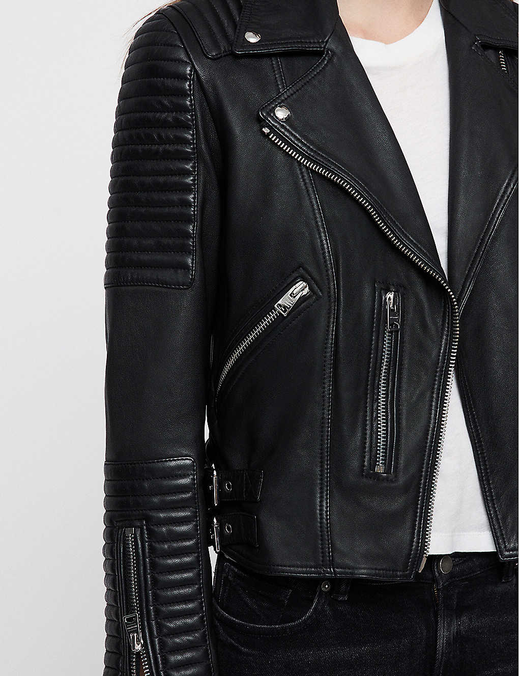 Women’s Black Leather Biker Jacket