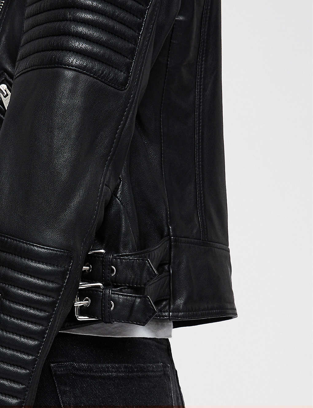 Women’s Black Leather Biker Jacket