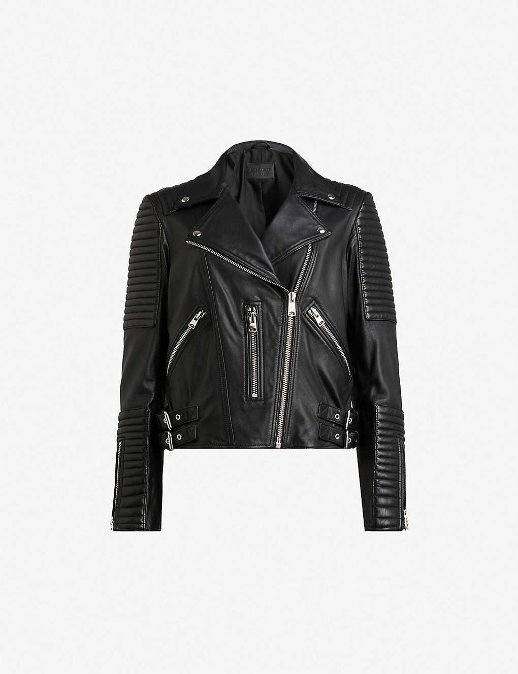 Women’s Black Leather Biker Jacket