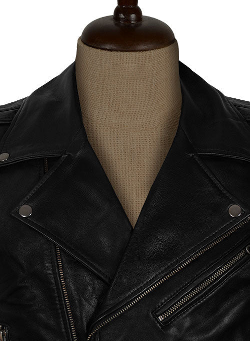 Men’s Black Leather Biker Vest
