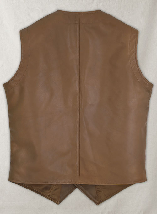 Men’s Brown Leather Biker Vest