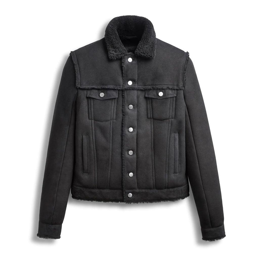 Men's Classic Style Shearling Leather Jacket