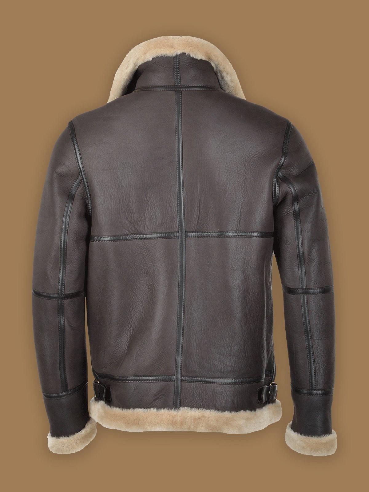 Men's Dark Brown RAF Bomber Shearling Leather Jacket