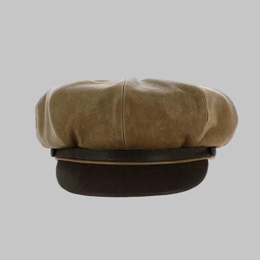 Men Marlon Brando Style Leather Newsboy Cap