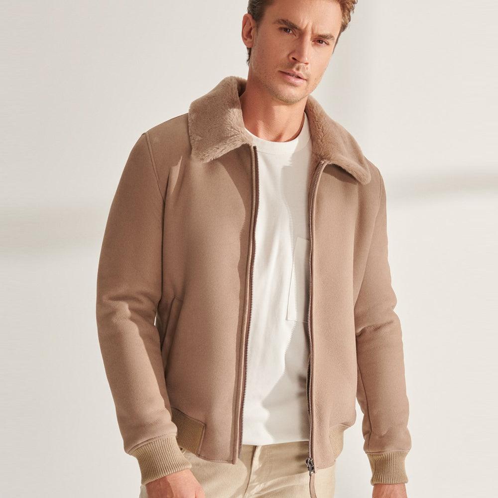 Men's B3 Aviator Shearling Genuine Leather Bomber Jacket