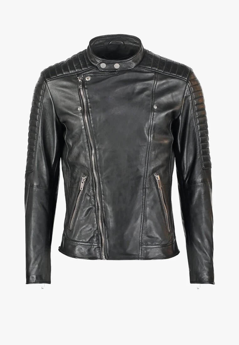 Men's Black Quilted Leather Biker Jacket Glory Store Australia